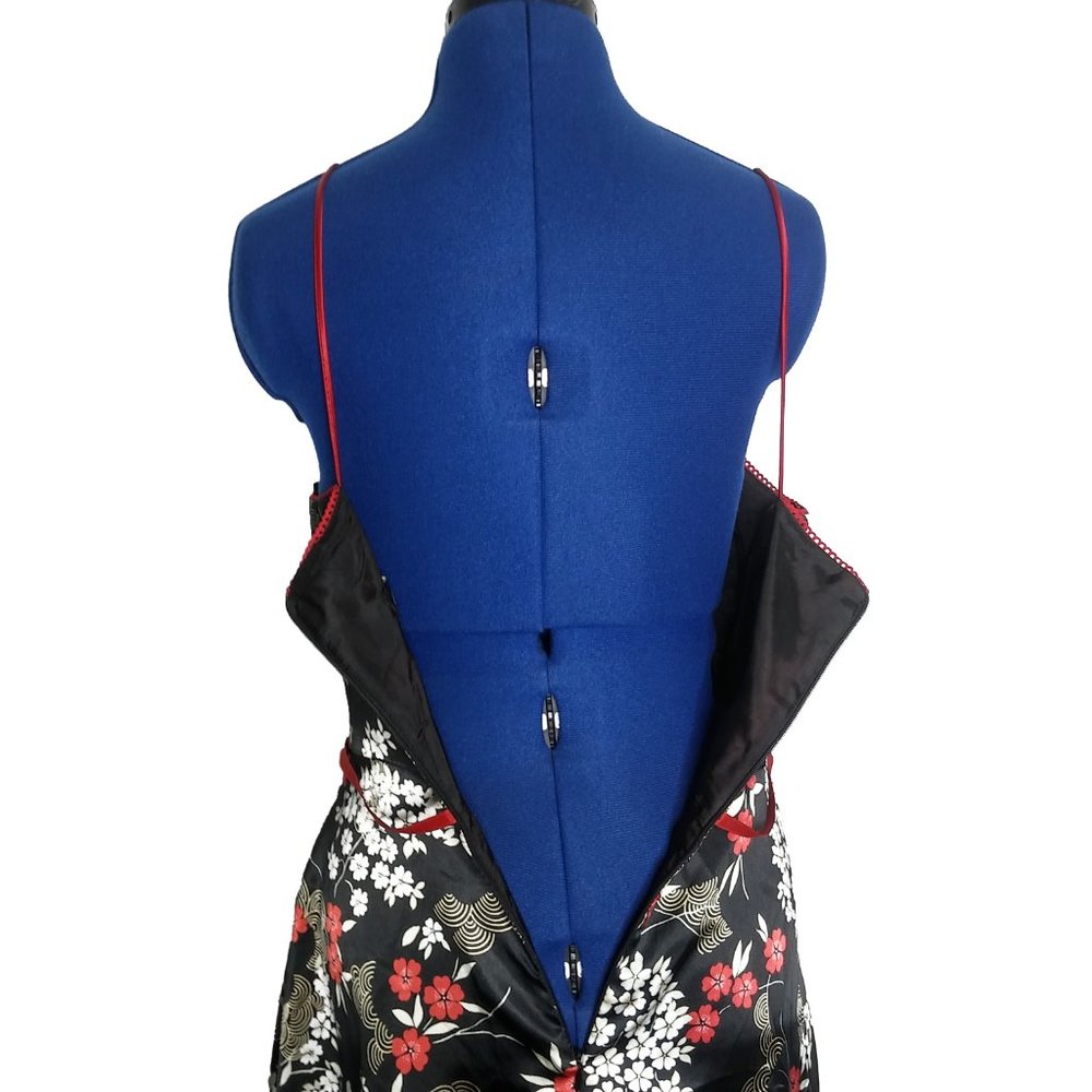 Rampage CDC Japanese Floral Print Strap Dress 6 - Picture 7 of 9